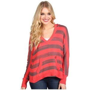 $69 Fox Racing Women's Trouble Shoot Hoodie Sweater V-Neck In Melon Size S